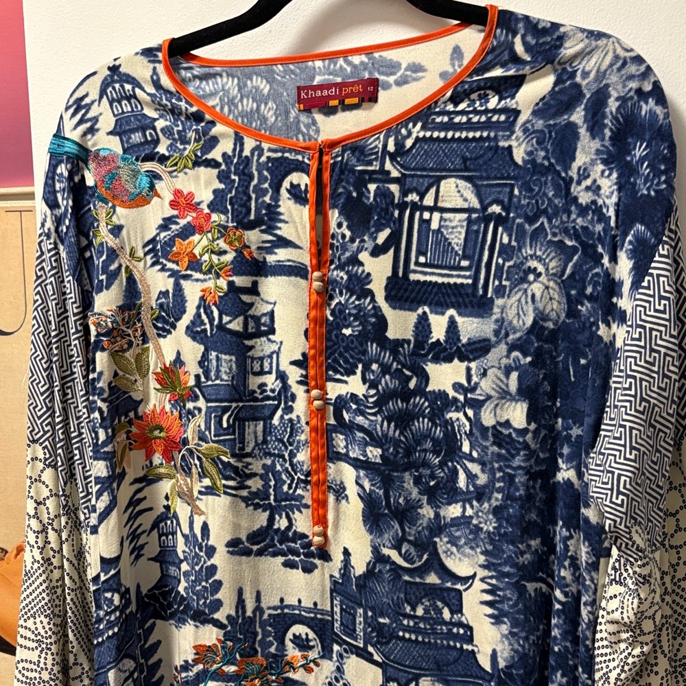 Khaadi Pret Long Sleeved Cotton Floral & Embroidered Dress or Top 12